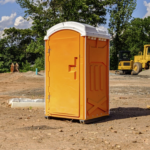 how often are the porta potties cleaned and serviced during a rental period in Harris